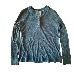 Levis Thermal Henley Stretch Long Sleeve Sleep Shirt Men’s M 35”